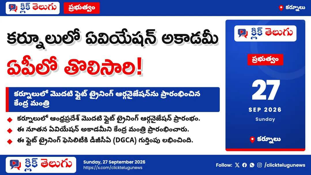 కర్నూలులో తొలి ఏవియేషన్ అకాడమీ
